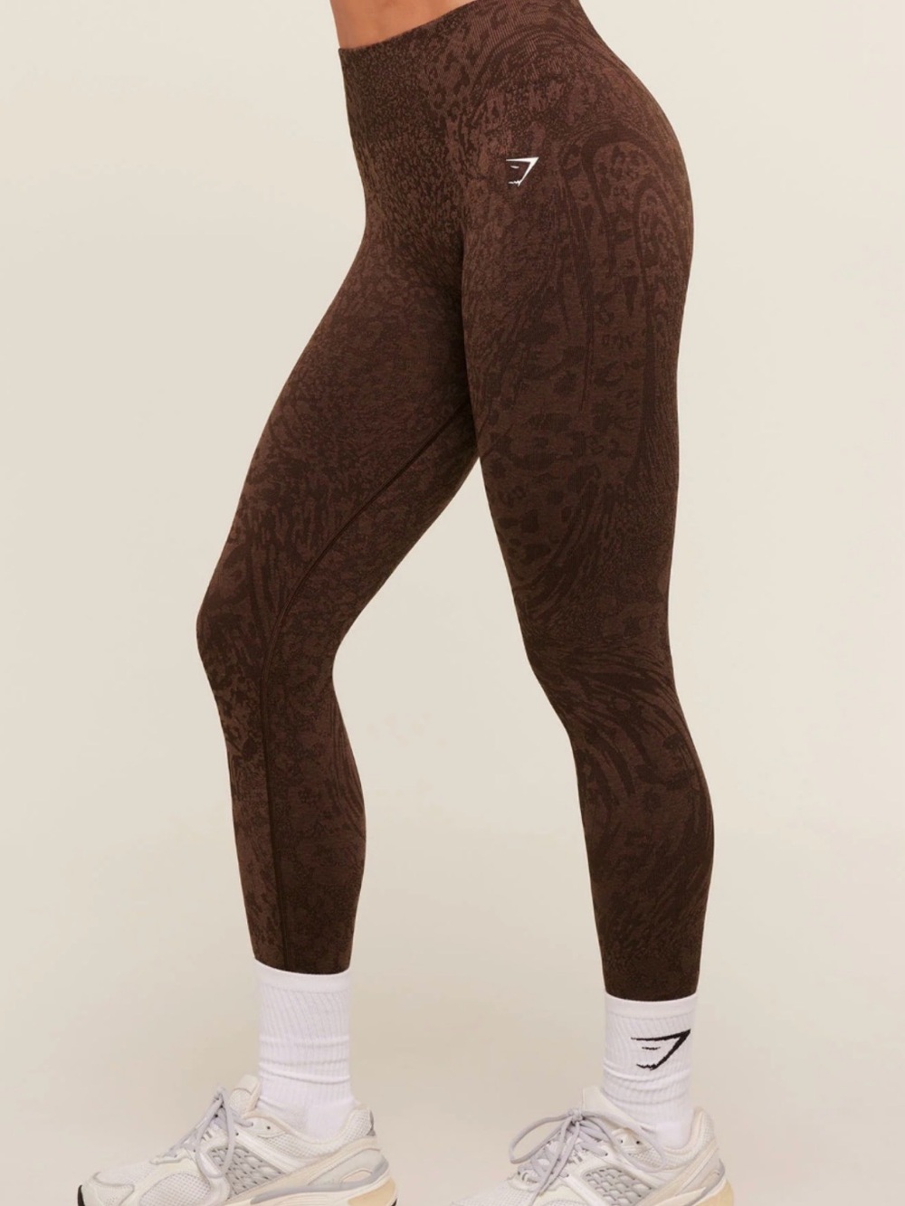 Gymshark Burgundy Printed High-Waist Leggings